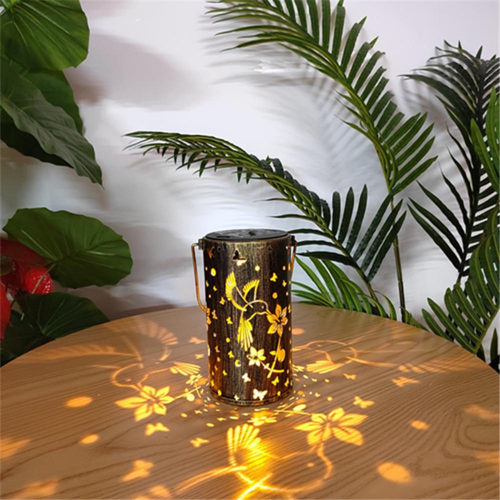 Солнечная проекционная лампа-бабочка-колибри из кованого железа, полая вилла, сад, двор, солнечный фонарь можно подключить к подвесной лампе