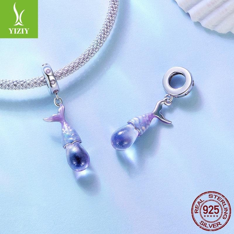 Браслет-подвеска «Пурпурный сон», «Слезы русалки», сделай сам, Нишевая фурнитура из стерлингового серебра S925 с бусинами