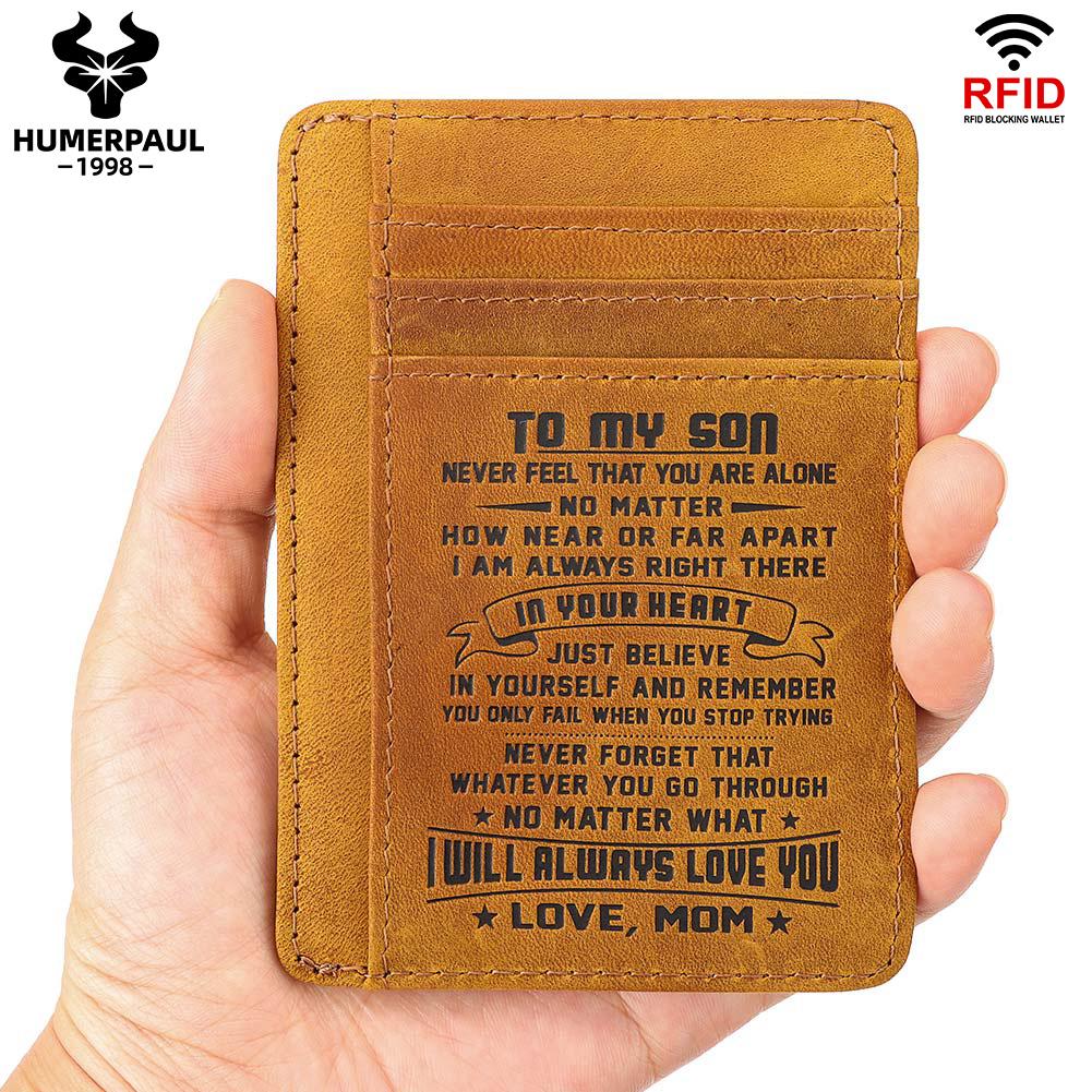 Humerpaul Упаковка для кредитной карты из натуральной кожи, подарок сыну, подарочная упаковка.