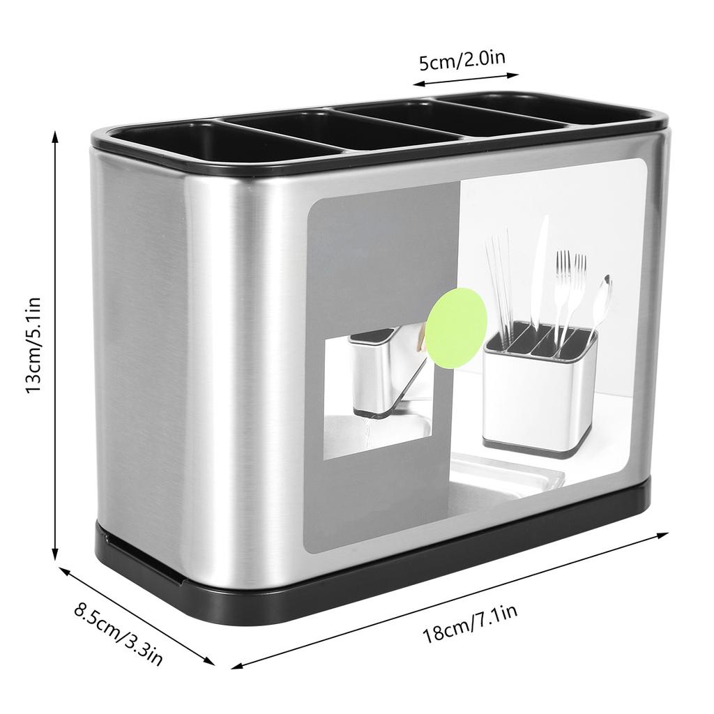 Стойка для хранения палочек для еды из нержавеющей стали, ящик для хранения кухонных принадлежностей, контейнер для хранения столовых приборов, корзина для столовых приборов