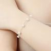 Silver Freshwater Pearl Bracelet, Silver Necklace, Women's Chain Ribbon Bracelet