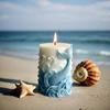 DIY Ocean Wave Foam Cylindrical Candle Silicone Mold Whale Dolphin Relief Cylindrical Candle Mould Home Decor Gypsum Resin Molds