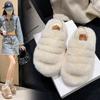 Fashion Versatile Fluffy Slippers for Women's Outward Wear 2025 Autumn and Winter New Indoor Home Cotton Mops