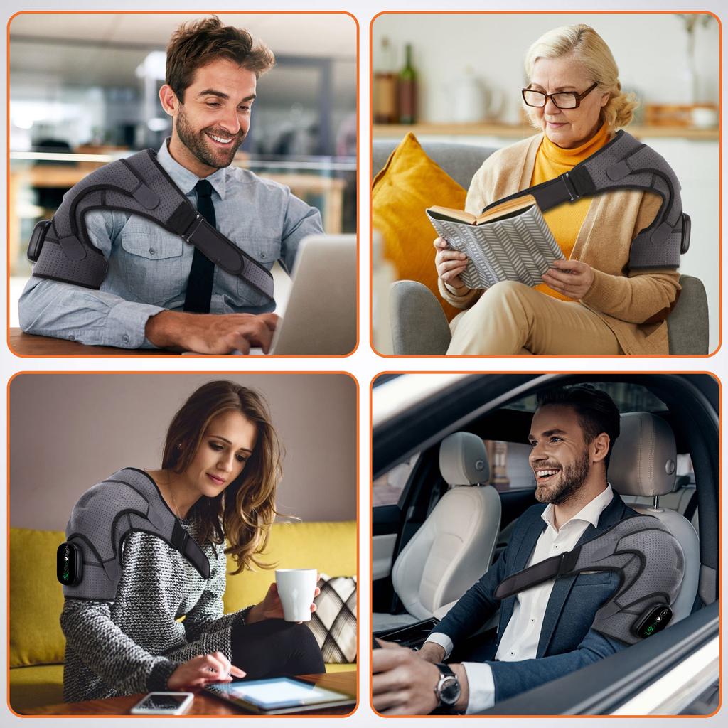 Electric Heating Shoulder Brace Vibration Massage Heating Shoulder Protection Charging Shoulder and Neck Joint Elderly Hot Compress Therapy