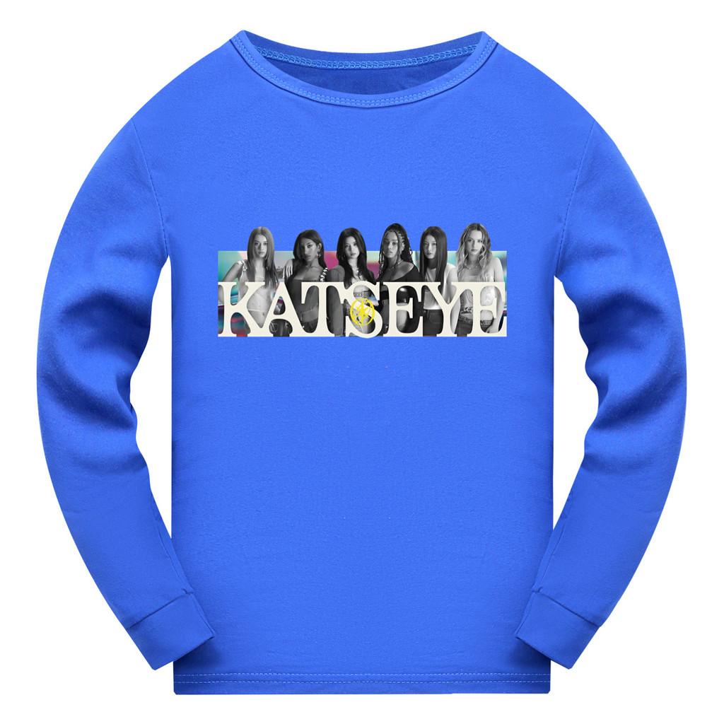 5350 Детская футболка с длинными рукавами для девочек с принтом KATSEYE