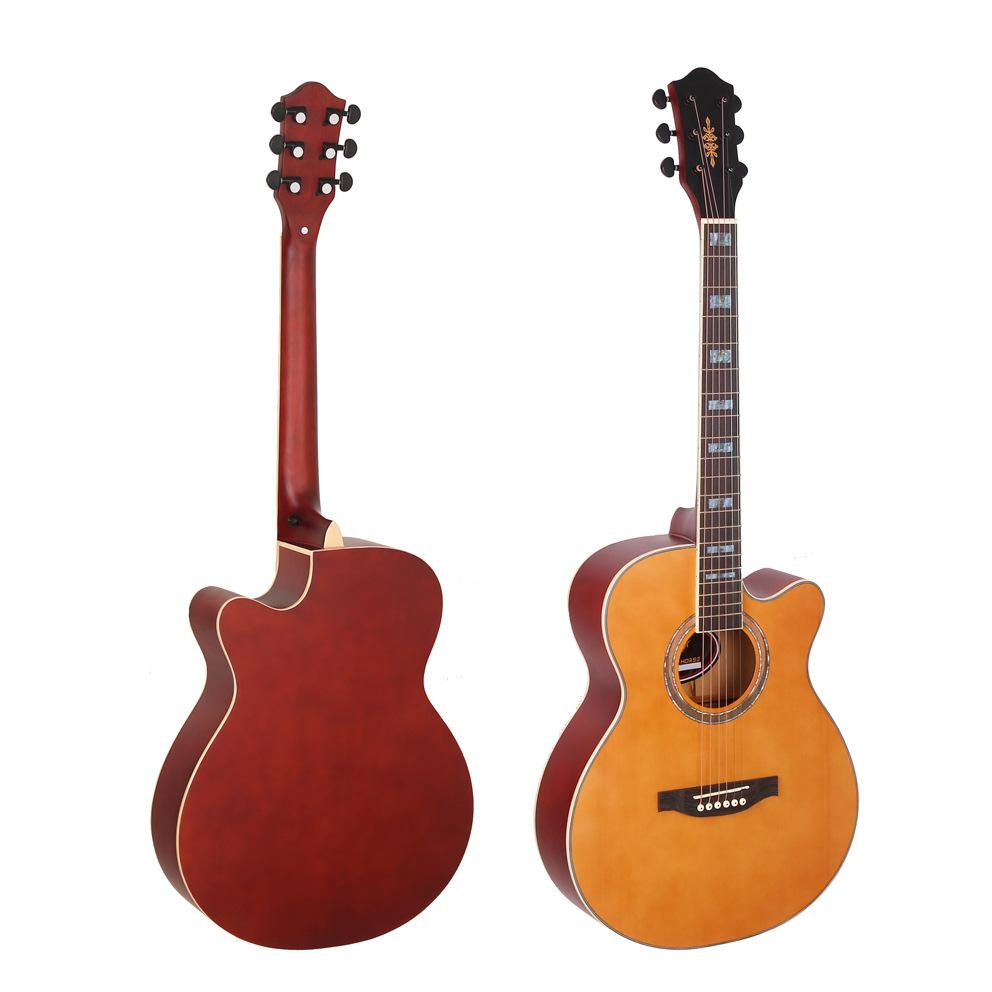 40-41 Inch Solid Wood Acoustic Guitar with Matte Finish and Low String Action