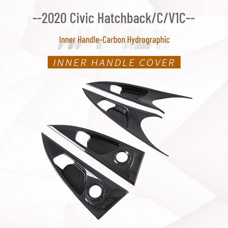 Накладка на ручку двери салона из АБС-пластика под карбон для Civic Hatchback 2020