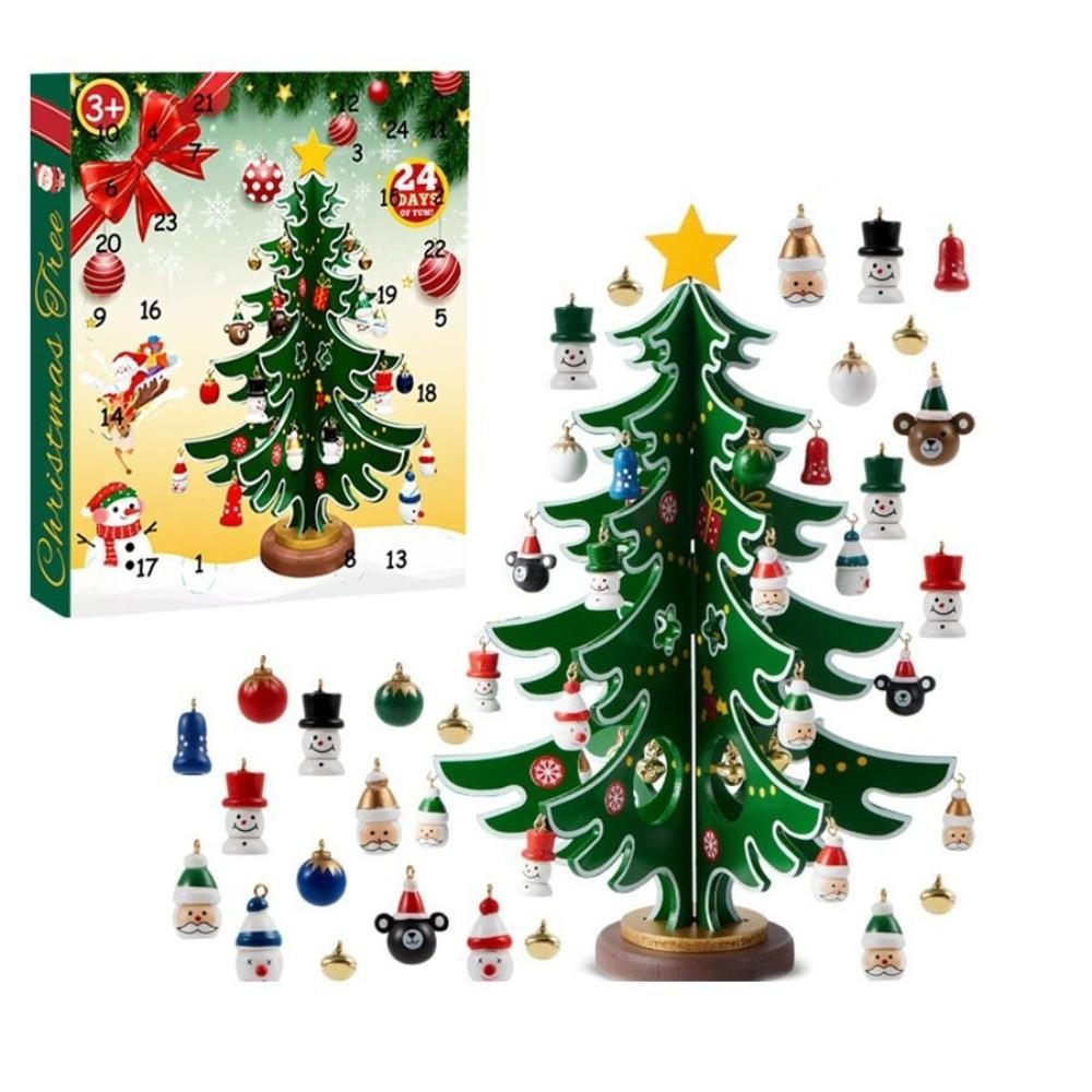 Snowman Christmas Advent Calendar Reindeer DIY Xmas Tree Ornaments Christmas Gift