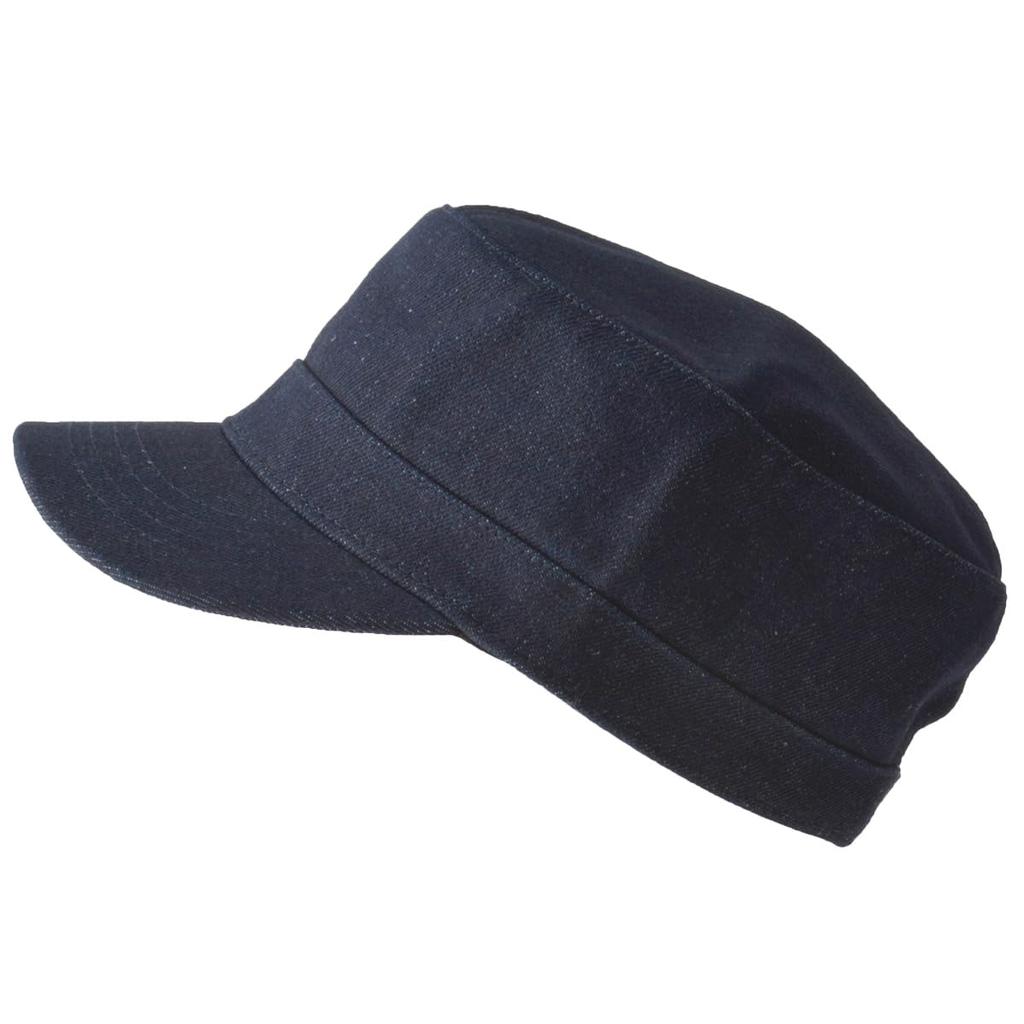 Washable Work Cap Indigo Simple and Simple Design Cotton Large Sizes Breathable [CHARM] (58p / / Unisex) (100% / Hat) Available,