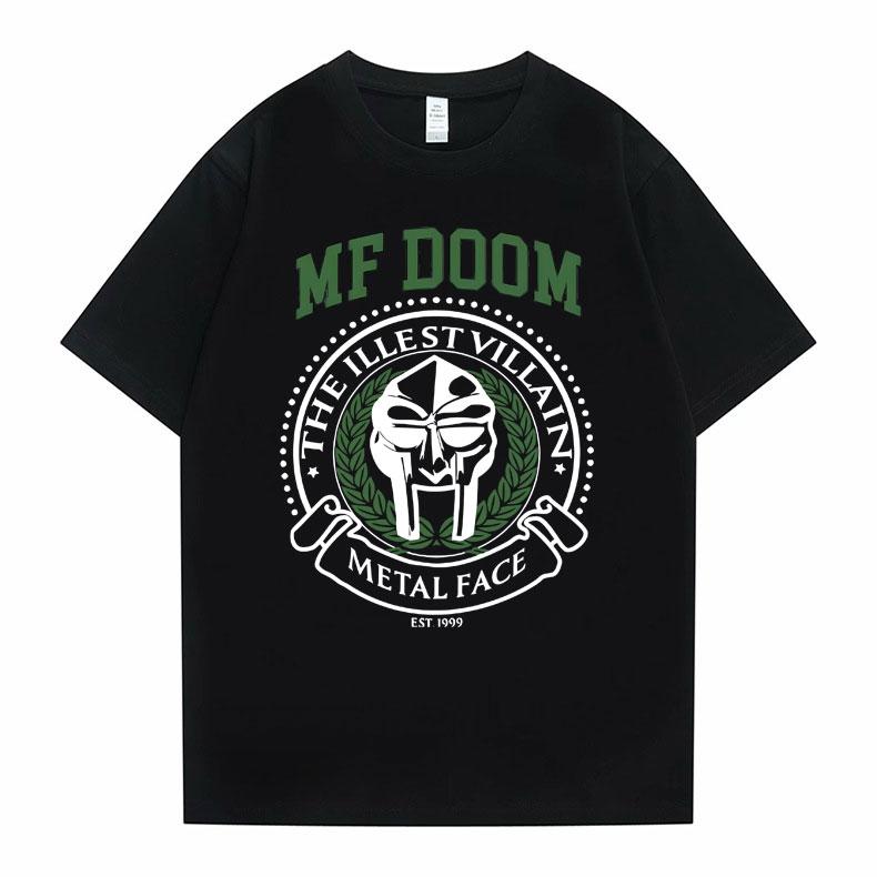 Футболка с графическим принтом рэпера Mf Doom Madvillain The Illest Villain Metal Face, мужская повседневная футболка большого размера, мужские футболки в стиле хип-хоп