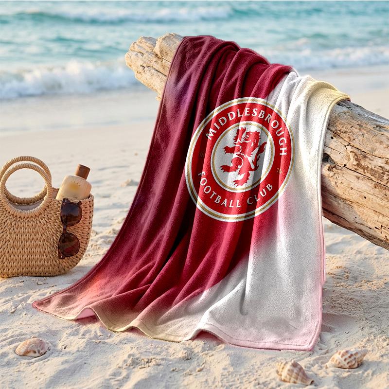 Middlesbrough FC Print Microfiber Beach Towel Quick Dry Absorbent Large Towel For Beach Swimming Travel