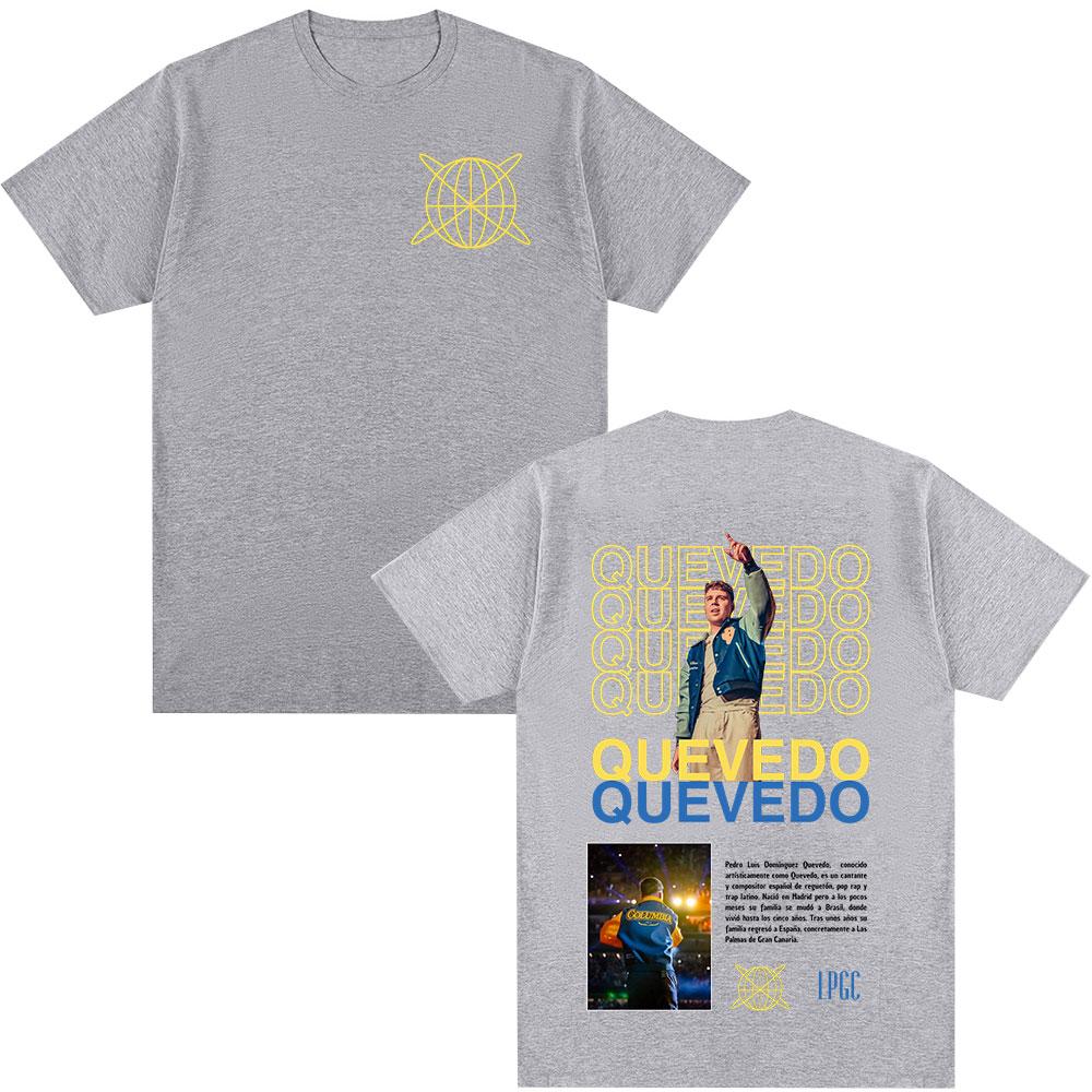 2026 SpringSummer Rap Artist QUEVEDO Good Morning Tour Mens Clothing HipHop Retro Pure Cotton Streetwear