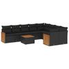 VidaXL Salon de Jardin avec Coussins 10 pcs, Canapés de Terrasse, Ensemble de Meubles de Patio, Mobilier d'Extérieur, Noir 3260389