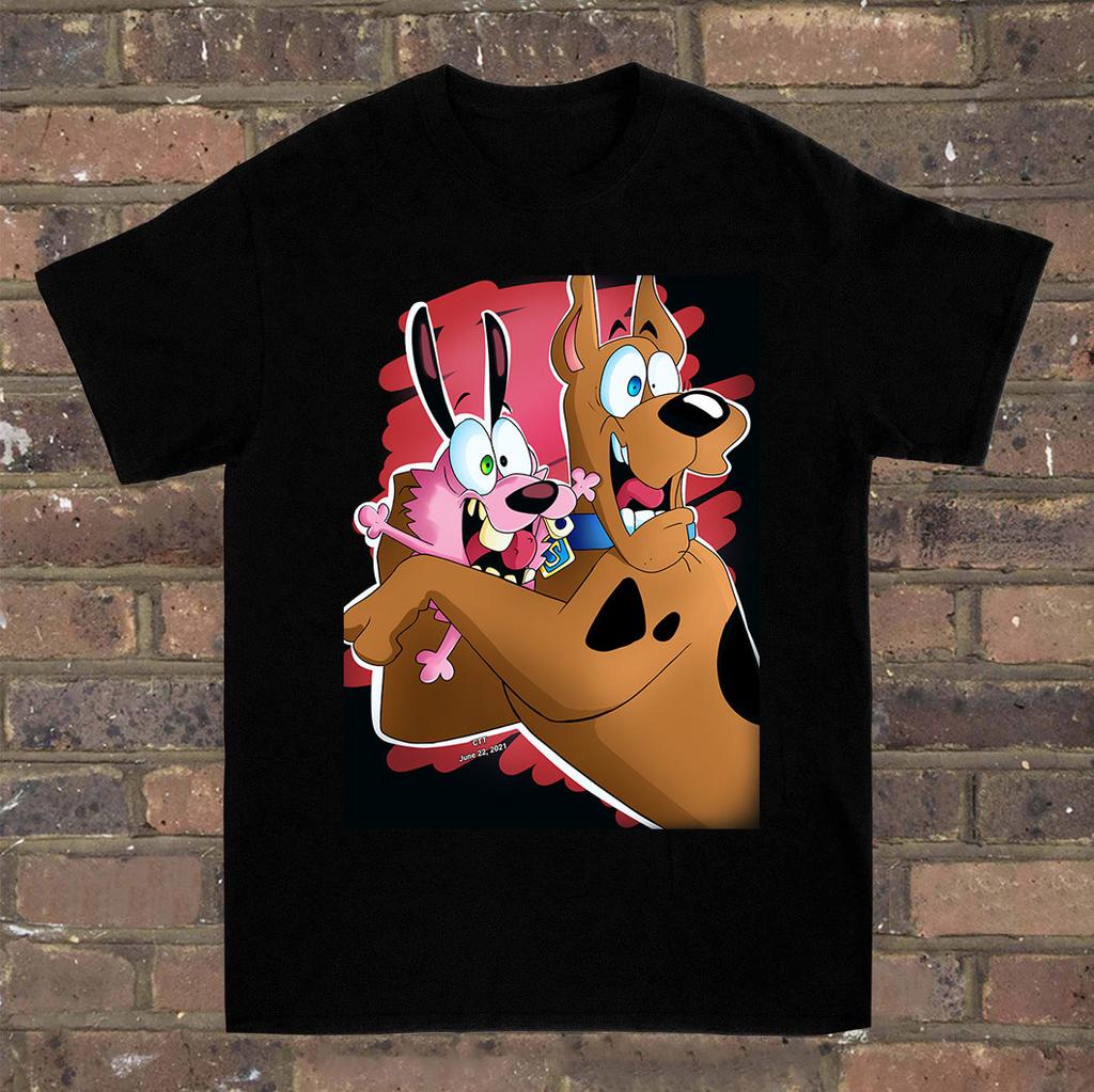 Courage the Cowardly Dog And Scooby Doo T-shirt Unisex Funny Tee VN1742