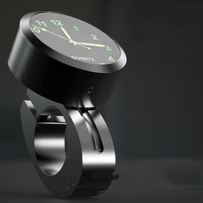 Универсальные 7/8" водонепроницаемые хромированные кварцевые часы на руль мотоцикла светящиеся алюминиевые часы мото