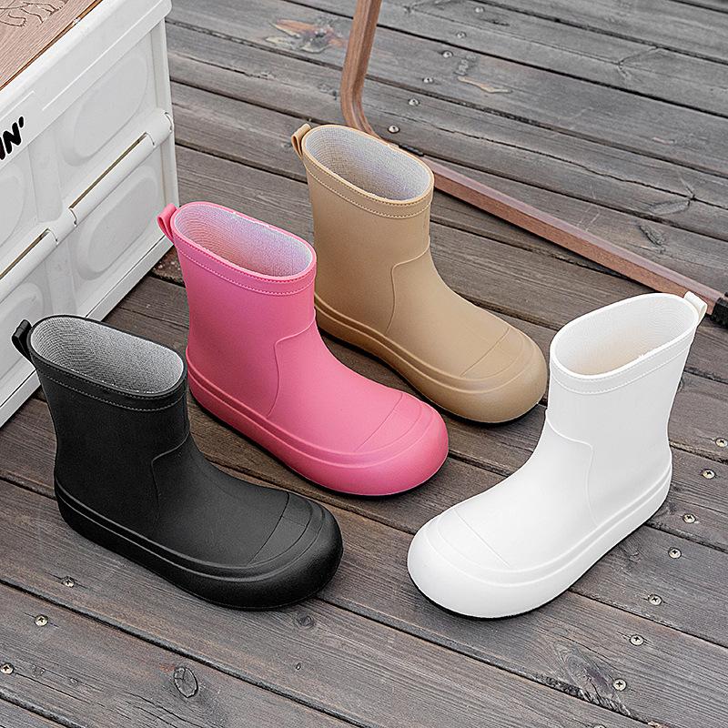 Модные женские дождевые сапоги, водонепроницаемые и нескользящие, хлопковые, теплые, резиновые сапоги с толстой подошвой, износостойкие