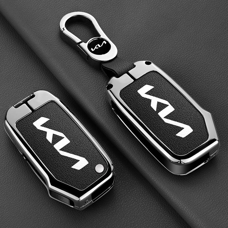 Для KIA Ceed 2023 CD Forte 2018 2019 2021 Cerato 2019 K3 Gt Seltos Sportage 2020 Sorento Чехол-футляр для автомобильного ключа из цинкового сплава + Кожа