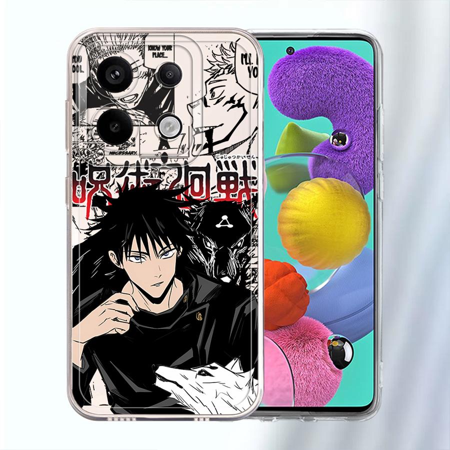 Чехол для телефона Xiaomi Redmi Note 14 Pro Plus 12 14C Note 13 A4 9 10 11 10S 12S 13C 11S с изображением J-Jujutsus K-Kaisens, мягкий