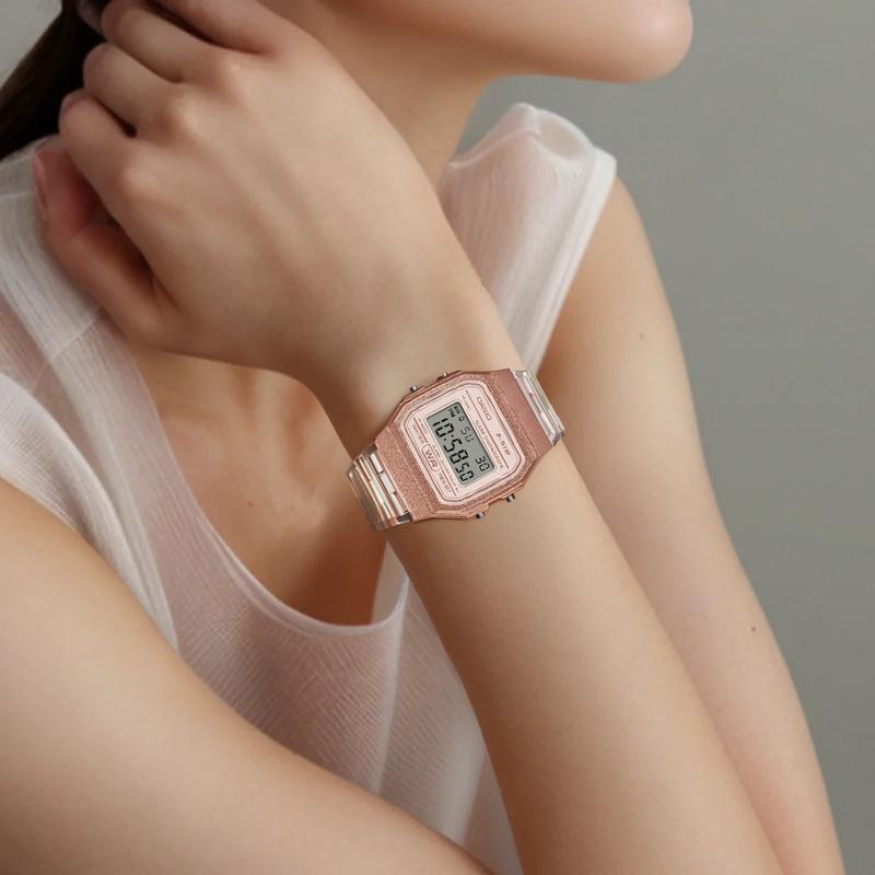 Casio Серия F-91 календарь секундомер будильник Кварцевые часы на смоляном ремешке женские серый циферблат F-91WS-7A3