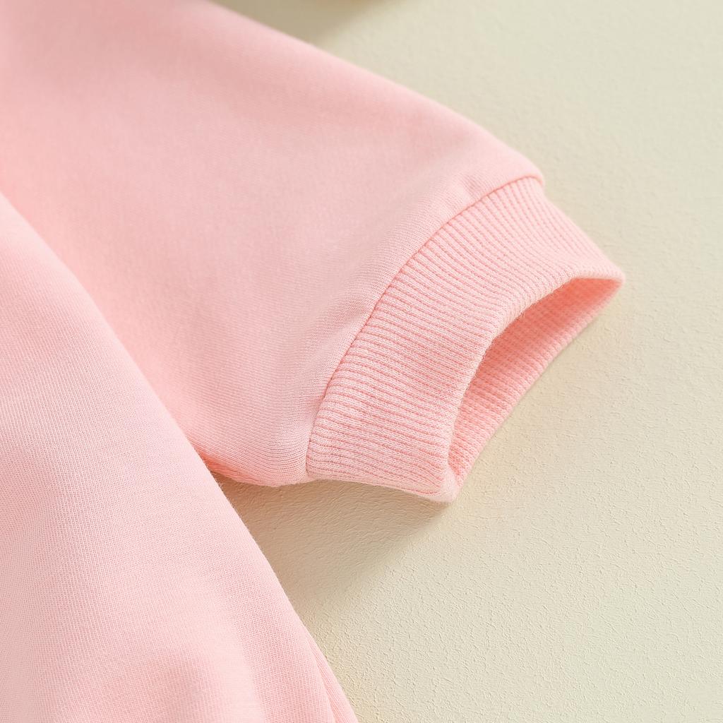 Детский комбинезон на День святого Валентина с длинными рукавами и круглым вырезом, с принтом в виде сердца и букв, комбинезон-толстовка  