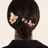 Gold Sliver Butterfly Hair Clips French Elegant Retro Headdress Simple Bangs Clip Metal Butterfly Hairpin Sweet Hair Accessories