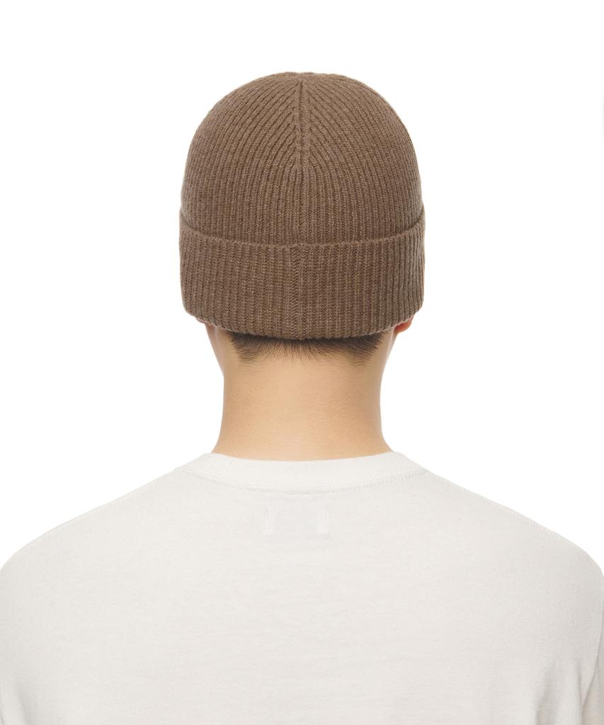 Шапка-бини POLO RALPH LAUREN из смесовой шерсти с фирменным пони - Коричневая