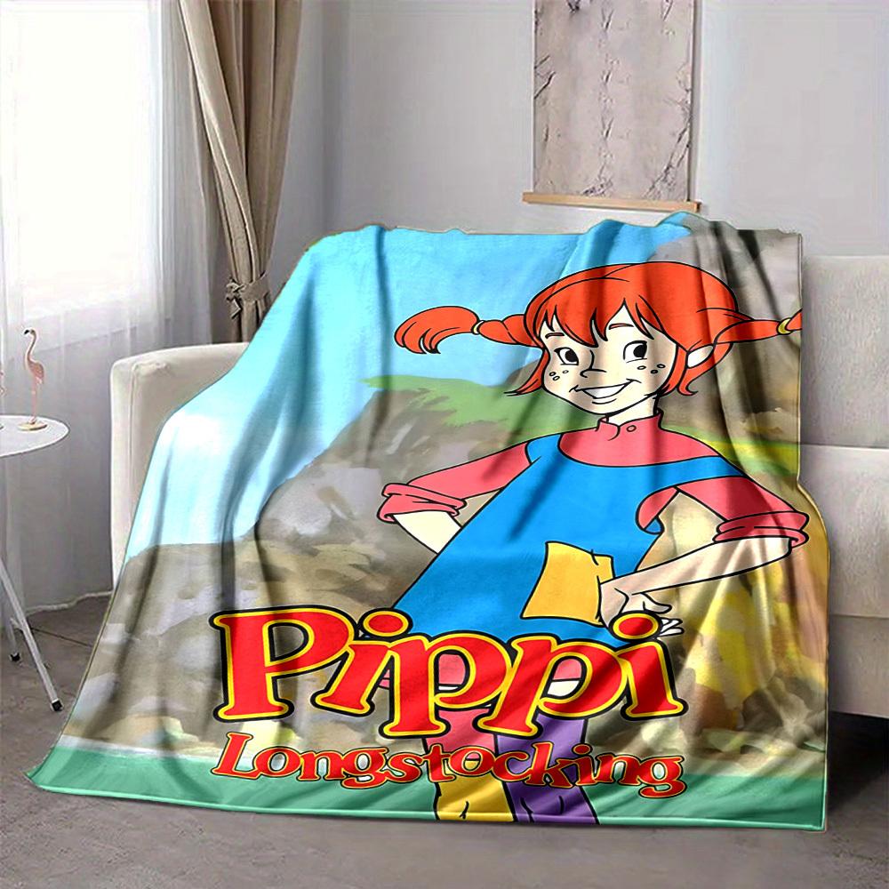 1pc Pippi Blanket Soft All Season Throw with Vibrant Design, Perfect for Home, Travel, and Gifts, Ideal for Naps and Camping