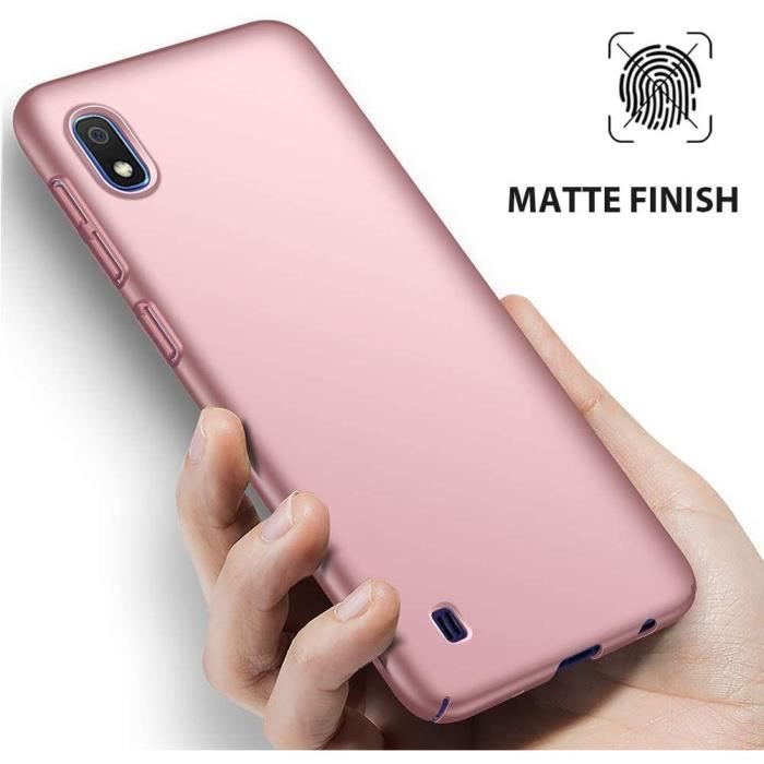 Coque de Protection - PROSHOP - Samsung Galaxy A10 - Silicone Souple - 2 Verres Trempés - Rose