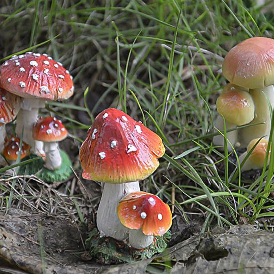 Садовая фигурка, экологически чистая устойчивая к ультрафиолетовому излучению смола, статуя гриба, сочный декор бонсай для дома
