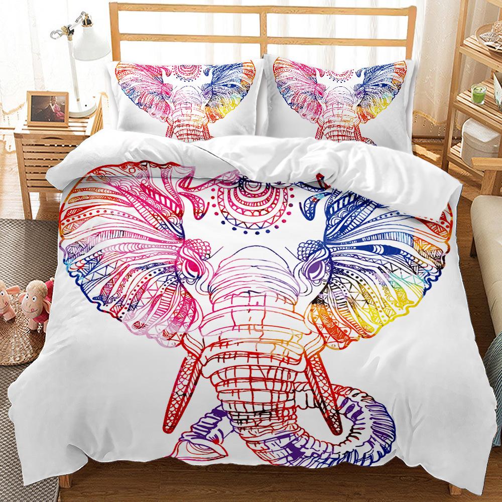 Постельное белье с животным слоном, комплект пододеяльника с наволочкой, размер кинг, дикие животные, полиэстер, чехол для одеяла, для детей, мальчиков, девочек, комплект постельного белья