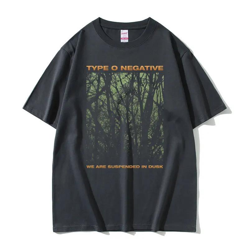 Модная футболка с изображением рок-группы Type O Negative "Подвешенная в сумерках" Мужская Женская Летняя Повседневная Футболка Мужская Винтажные Топы Футболки