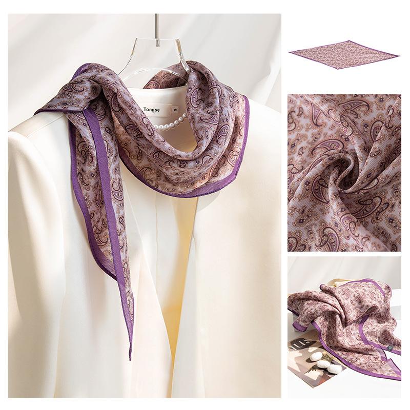 New Wool Silk Scarf for Women Fashionable and Versatile Long Strips High-end Printed Neck Scarf Exterior