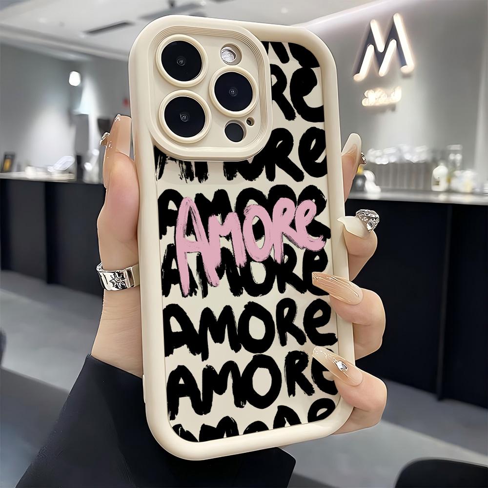 Amore-Love Italian Romantic Pink Phone Case For Xiaomi Mi 15 14 13 12 14T 11 Lite Poco M6 X7 X6 C40 GT Pro Ultra 4G 5G Cover