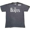 Футболка The Beatles 'Drop T Logo' Угольно-серая с эффектом 'снежного стирания' - НОВАЯ Унисекс