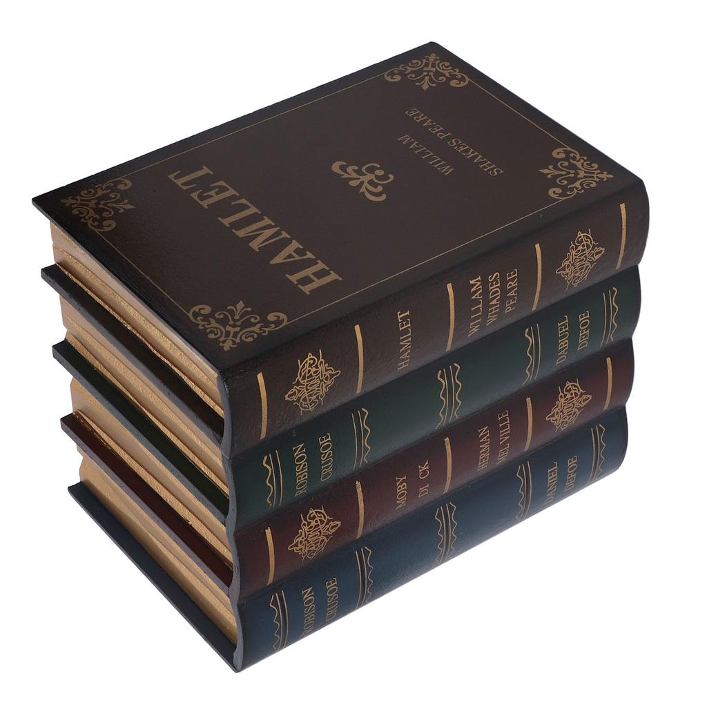 Book Trinket Vintage Style Textured Covered Gold Shade Storage Function Density Board Decorative Book Decoration for Home Small