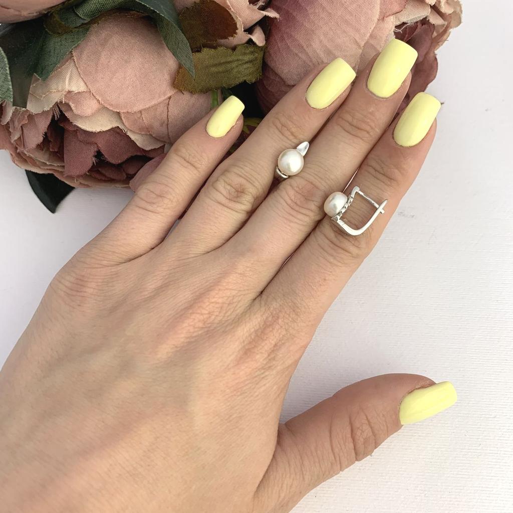 Серебряные серьги с натуральным жемчугом (2083160)