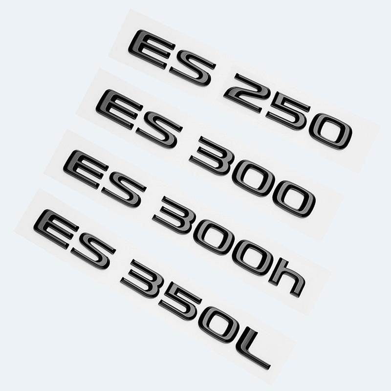 ABS Letters ES200 ES240 ES250 ES300h ES350 Glossy Black Emblem Car Trunk Badge Modified Upgraded Sticker for Lexus ES Series VH6