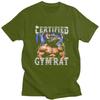 Mens Certified Gym Rat Funny Meme T Shirts Round Neck Short Sleeve 100 Cotton TShirt Casual Loose Oversized Streetwear Clothes