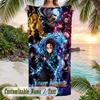 Demon Slayer Beach Towel, Personalized Custom Name Text, Quick Dry Large Absorbent Towel For Beach Pool