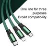 3 in 1 USB Telescopic Charger Cable 3A Fast Charging Cord for Apple Androids 30cm-120cm Adjustable Length Charging Digital Cord