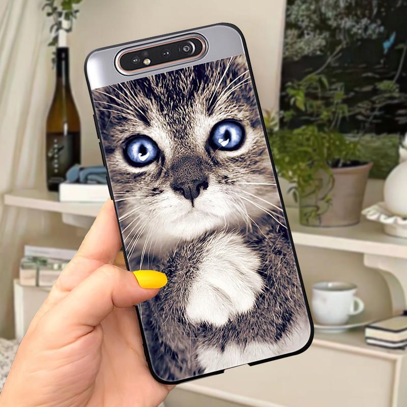 Case For Samsung A80 Case Soft Silicone Cartoon Back Cover For Samsung Galaxy A80 GalaxyA80 A 80 A805 Fundas shell Black coque