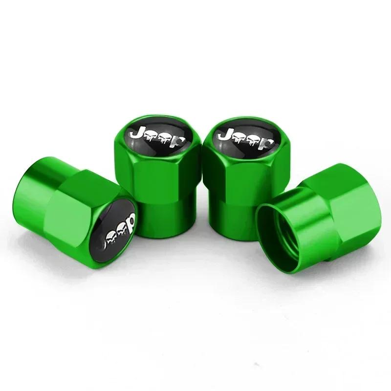For Jeep Alloy Dust-Proof Car Wheel Valve Stem Caps for Jeep Grand Cherokee Commander Wrangler Jk TJ JL Liberty Patriot Compa