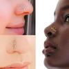 1PC Stainless Steel Fake Nose Cuff Non Piercing Fake Nose Rings Clip On For Women Indian African Nose Cuff Clip Fake Septum Ring