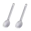 Boundless Voyage Titanium Spork Set Made of Pure and Perfect for and with Storage Bag (2 Sporks) - Titanium, Lightweight, Rust-Resistant,