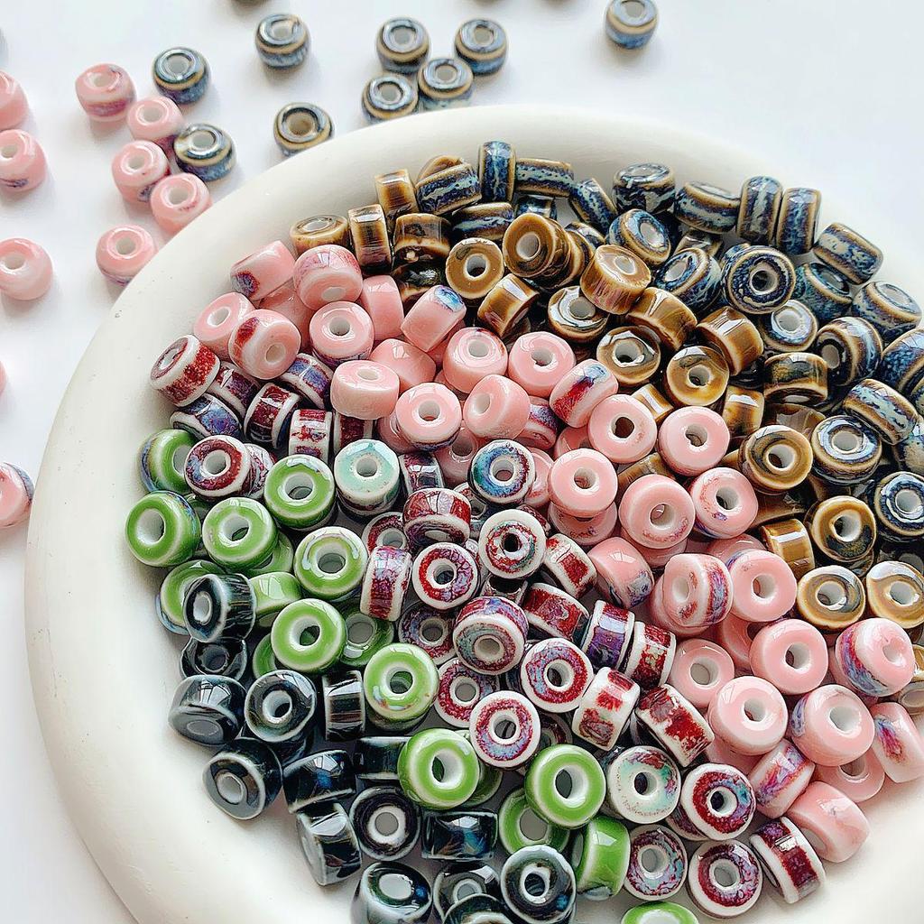 High-Temp Ceramic Glazed Round Spacer Beads for DIY Jewelry