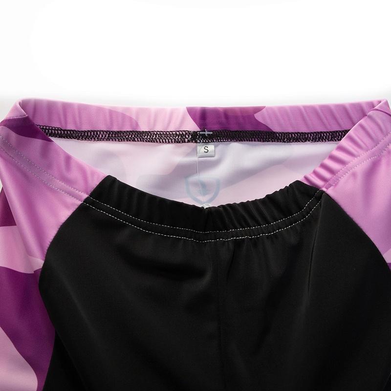 Летний короткий комплект одежды для езды на велосипеде с принтом, женские спортивные трикотажные костюмы, черные брюки-комбинезон, велосипедная одежда