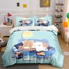 Cozy Bears On Blue Sofa Bedding Duvet Cover Set Duvet Cover Pillowcases (1*Duvet Cover 2*Pillowcases, Without Duvet Insert)