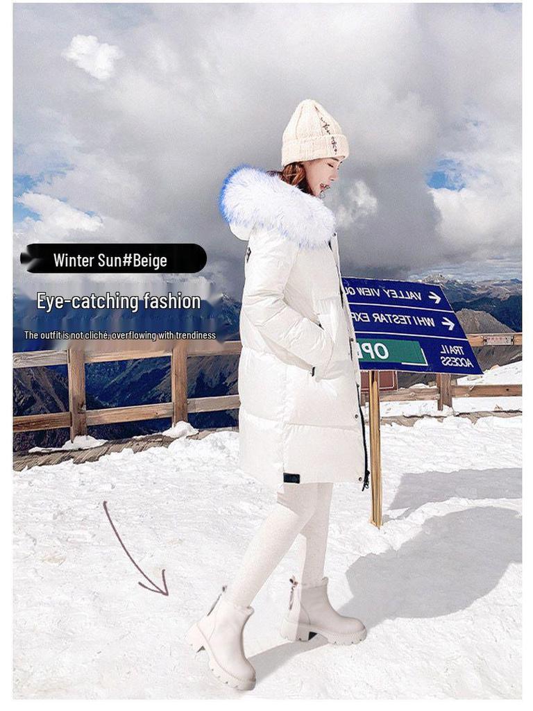 Women's Off-White Thickened Velvet Snow Boots