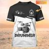 The Latest Summer Men's Drummer DW121 Fashion T-shirt Personalized Name Drummer 3D Printed T-shirt Neutral Casual T-shirt Gift