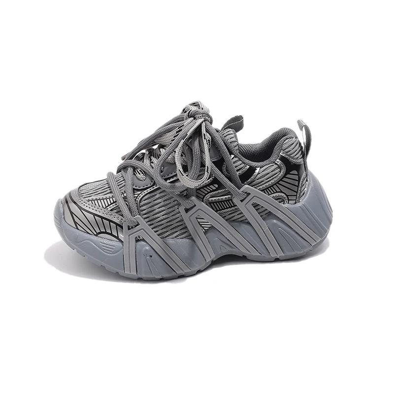 2024 Детские кроссовки для девочек Осень Новая мода Корейский стиль Мягкая подошва Противоскользящие Универсальные Повседневные Шикарные Спортивная обувь